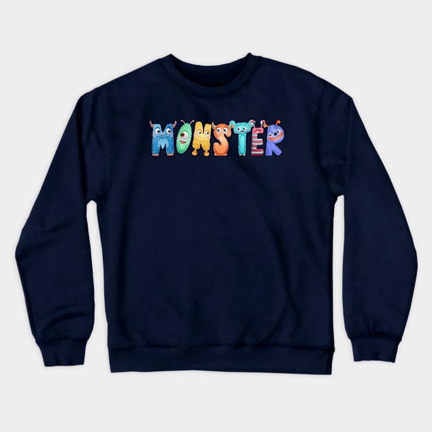 Monster characters Crewneck Sweatshirt by Mako Design 